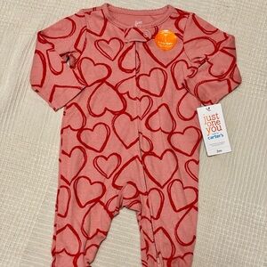 Carter's Red Heart Pattern Footie
